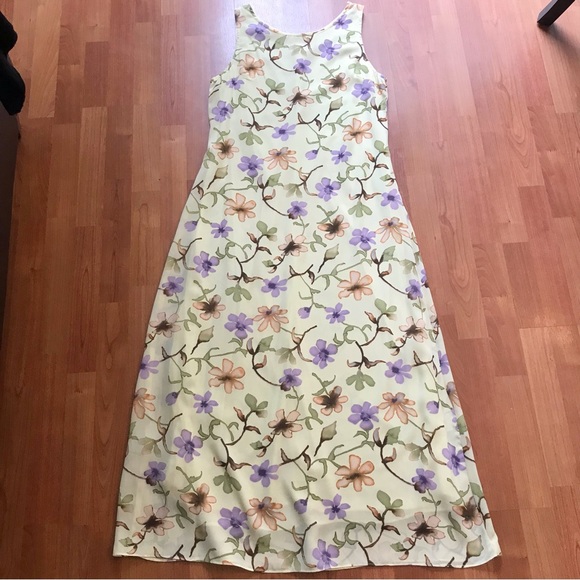 VINTAGE STUDIO | 90’s Maxi Dress in Yellow & Purple Size 10 - Picture 9 of 11